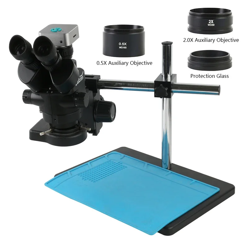 Stereo Trinocular Microscope Pcb - Zoom 3,5x-90x trinoculaire Confocal 48mp HDMI