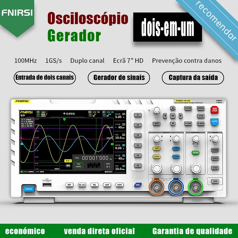 Digital Storage Oscilloscope 100Mhz - Oscilloscope numérique FNIRSI 1014D 2 en